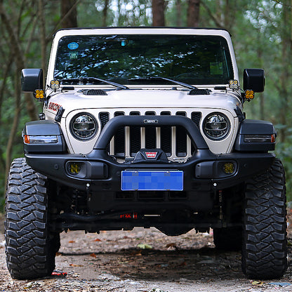 4X4WAVERS AEV Style Front Bumper Long Type with Flat Sides  - Jeep Wrangler JL/JLU/4XE/JT 2018-2025