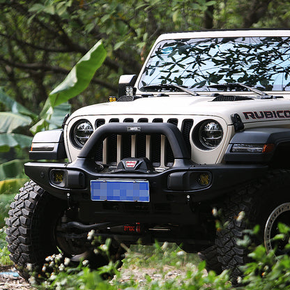 4X4WAVERS AEV Style Front Bumper Long Type with Flat Sides  - Jeep Wrangler JL/JLU/4XE/JT 2018-2025