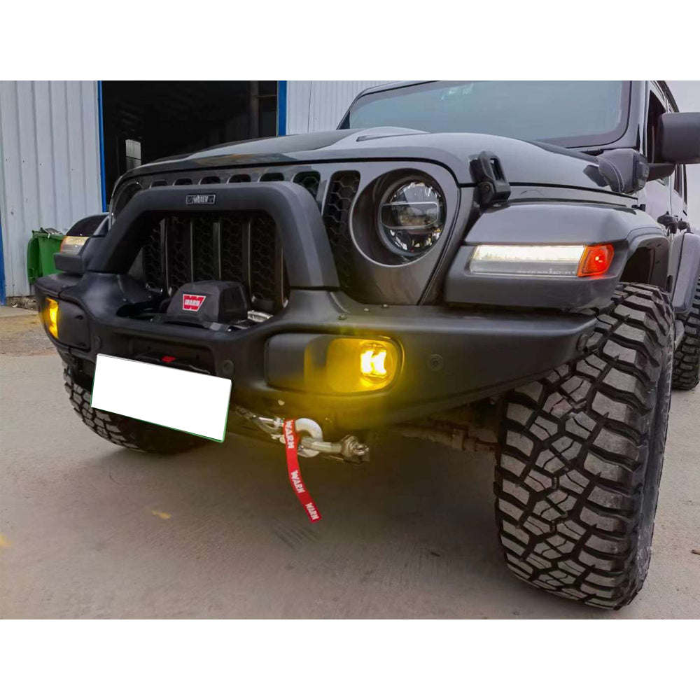 4X4WAVERS AEV Style Front Bumper Long Type with Flat Sides  - Jeep Wrangler JL/JLU/4XE/JT 2018-2025