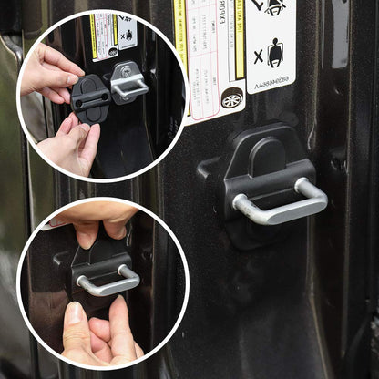 4X4WAVERS Black Door Latch Lock Trim Covers 6 PCS - Jeep Wrangler JL/JLU/4XE/JT 2018+ - 4X4 WAVERS