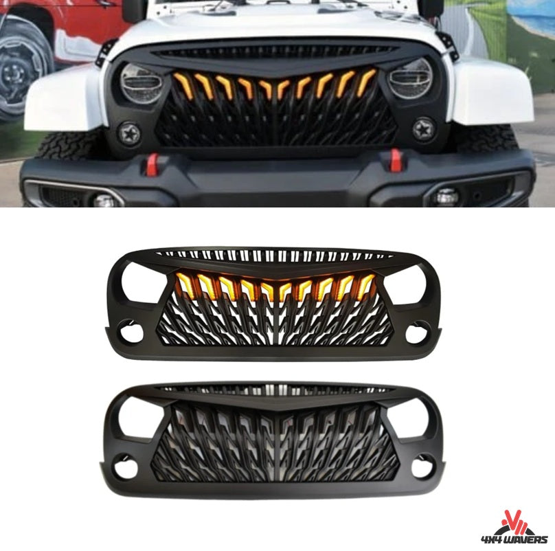4X4WAVERS Owl Face Series III Grille with bright LED - Jeep Wrangler JK/JKU 2007-2018 - 4X4 WAVERS