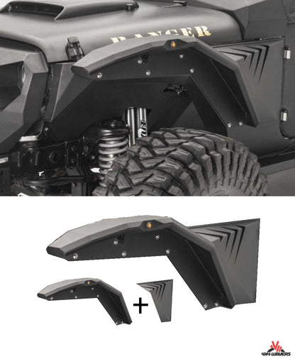 4X4WAVERS Front Metal Armor Fenders Kit - Climber Style - Jeep Wrangler JL/JLU/4XE/Gladiator-JT 2018+