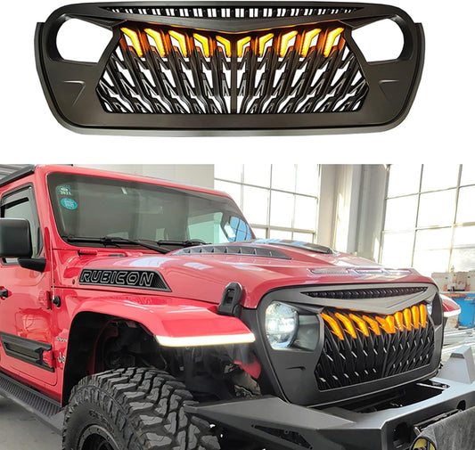 4X4WAVERS Owl Face Series III Grille with bright LED - Jeep Wrangler JL/JLU/4XE/JT 2018+