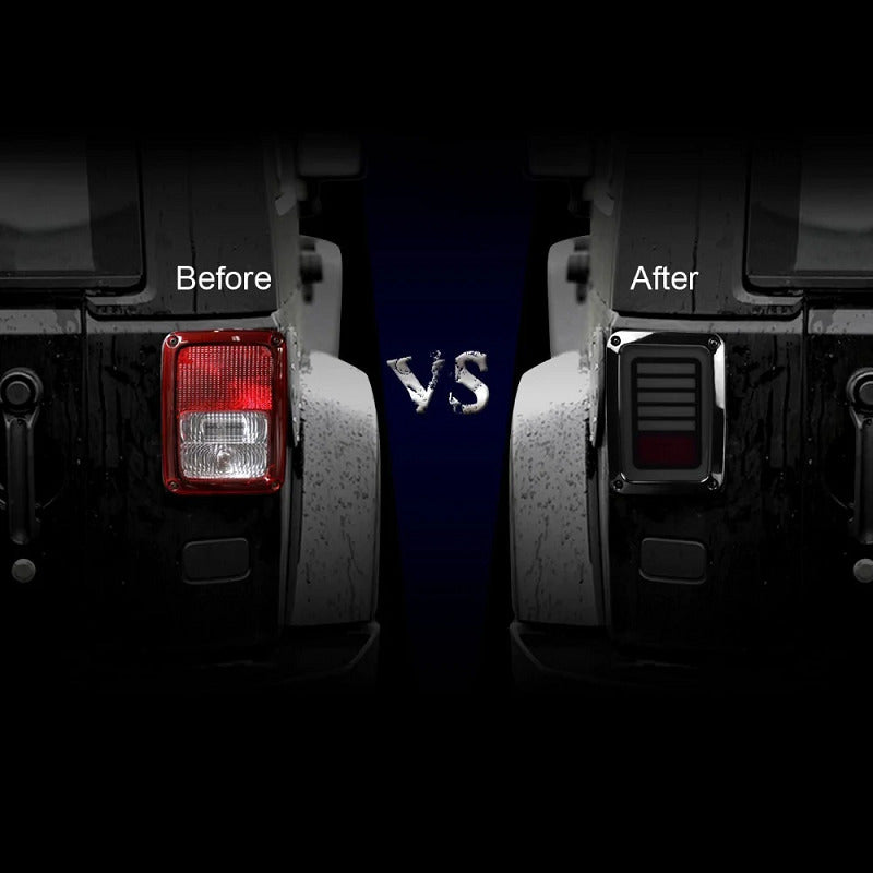 Feux arrière LED 4X4WAVERS - Série Lignes Nettes - Jeep Wrangler JK/JKU 2007-2018