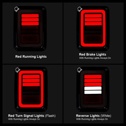 Feux arrière LED 4X4WAVERS - Série Lignes Nettes - Jeep Wrangler JK/JKU 2007-2018