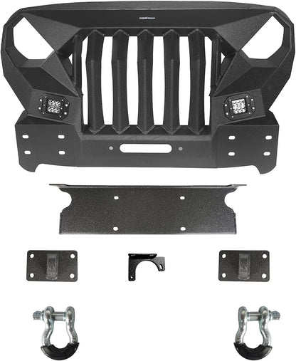 Grille/pare-chocs avant en métal court Metal Face Grumper 4X4WAVERS - Jeep Wrangler JK/JKU 2007-2018