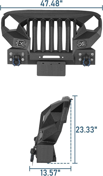 Grille/pare-chocs avant en métal court Metal Face Grumper 4X4WAVERS - Jeep Wrangler JK/JKU 2007-2018