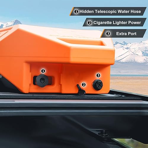 4X4WAVERS 30L Electric Pressure Shower & Outdoor Camping Water Tank (Orange Color) - Universal