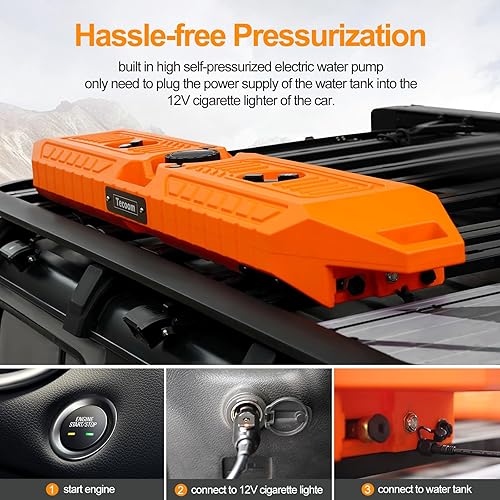 4X4WAVERS 30L Electric Pressure Shower & Outdoor Camping Water Tank (Orange Color) - Universal