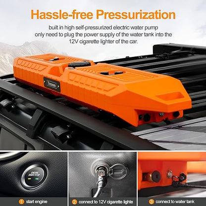 4X4WAVERS 30L Electric Pressure Shower & Outdoor Camping Water Tank (Orange Color) - Universal