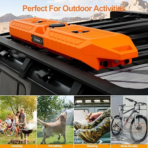 4X4WAVERS 30L Electric Pressure Shower & Outdoor Camping Water Tank (Orange Color) - Universal