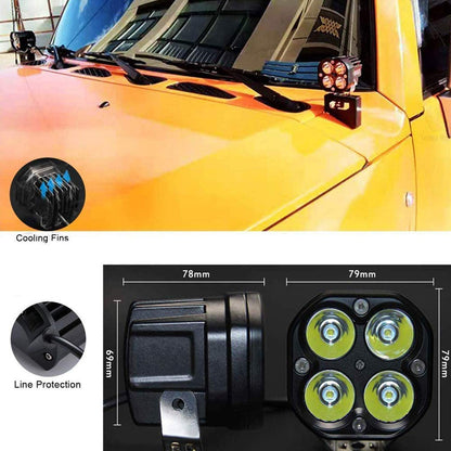 4X4WAVERS Feux tout-terrain universels étanches 3 pouces 40W LED pour conduite, brouillard, spot et travail