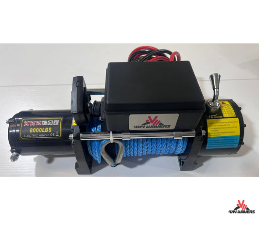4X4Wavers Heavy Duty 8,000 lbs 12V Electric Offroad Winch with wireless remote - Synthetic rope