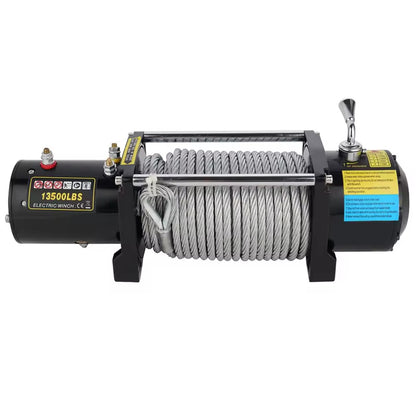 4X4Wavers Heavy Duty 13,500 lbs 12V Electric Offroad Winch with wireless remote - Steel rope