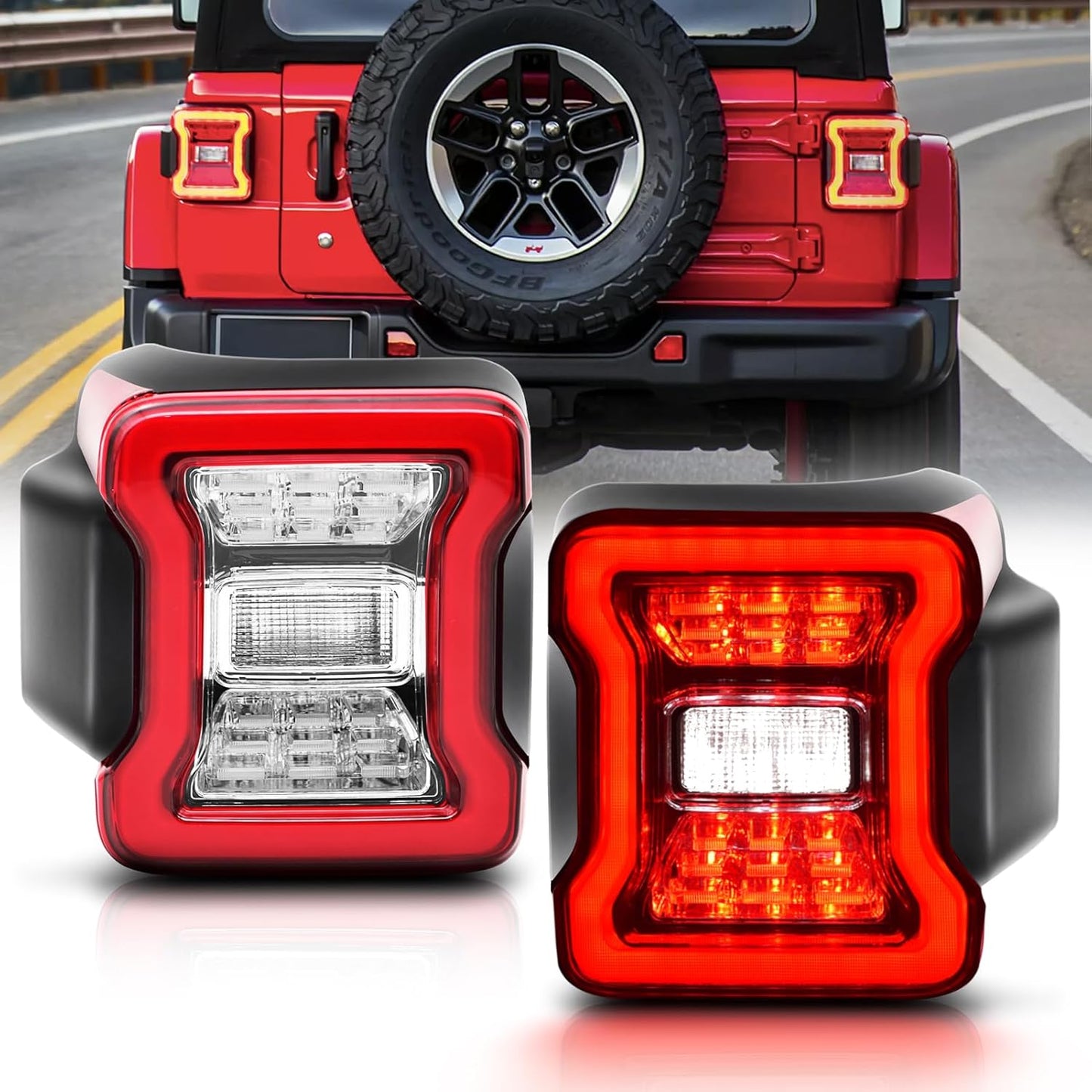 4X4WAVERS Premium LED Tail Light Upgrade Kit (For Stock Halogen Model to Upgrade to FULL LED) - Jeep Wrangler JL/JLU/4XE 2018-2023 - 4X4 WAVERS