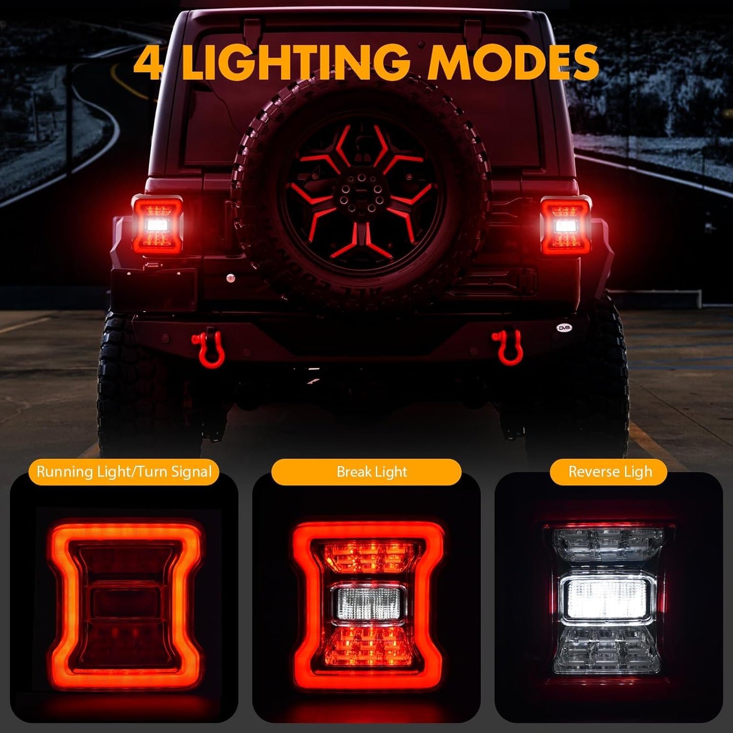 4X4WAVERS Premium LED Tail Light Upgrade Kit (For Stock Halogen Model to Upgrade to FULL LED) - Jeep Wrangler JL/JLU/4XE 2018-2023 - 4X4 WAVERS