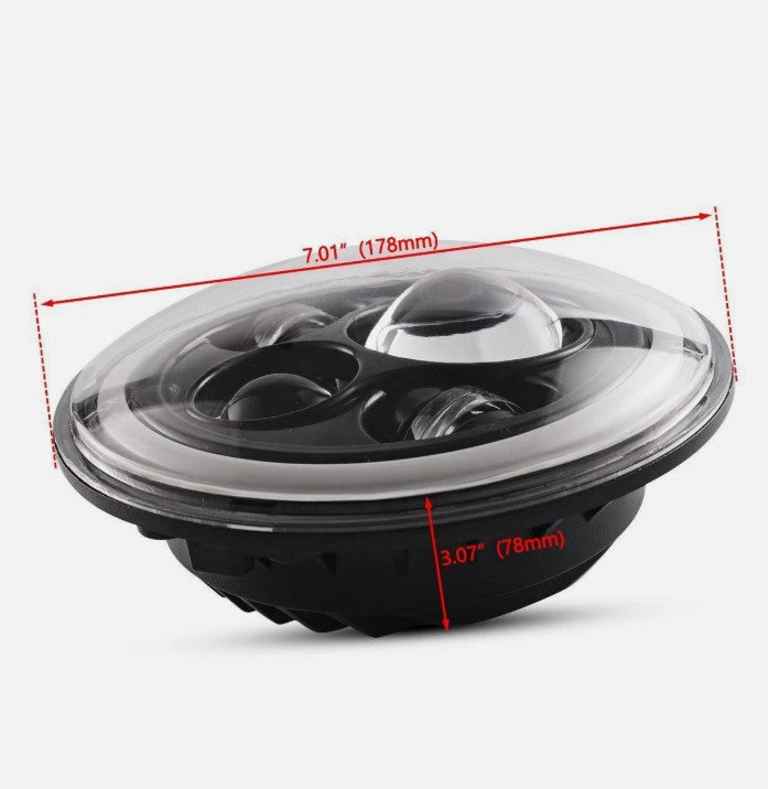 4X4WAVERS 7 inch Headlights Premium LED Light Replacement - Angel Eyes Style 5th Generation - Jeep Wrangler TJ/JK/JKU 1997-2018