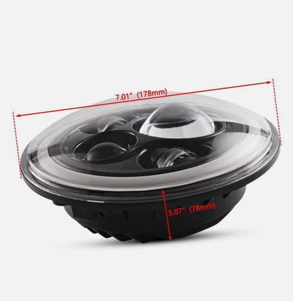 4X4WAVERS 7 inch Headlights Premium LED Light Replacement - Angel Eyes Style 5th Generation - Jeep Wrangler TJ/JK/JKU 1997-2018