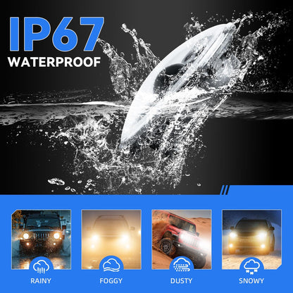 4X4WAVERS 7 inch Headlights Premium LED Light Replacement - Angel Eyes Style 5th Generation - Jeep Wrangler TJ/JK/JKU 1997-2018