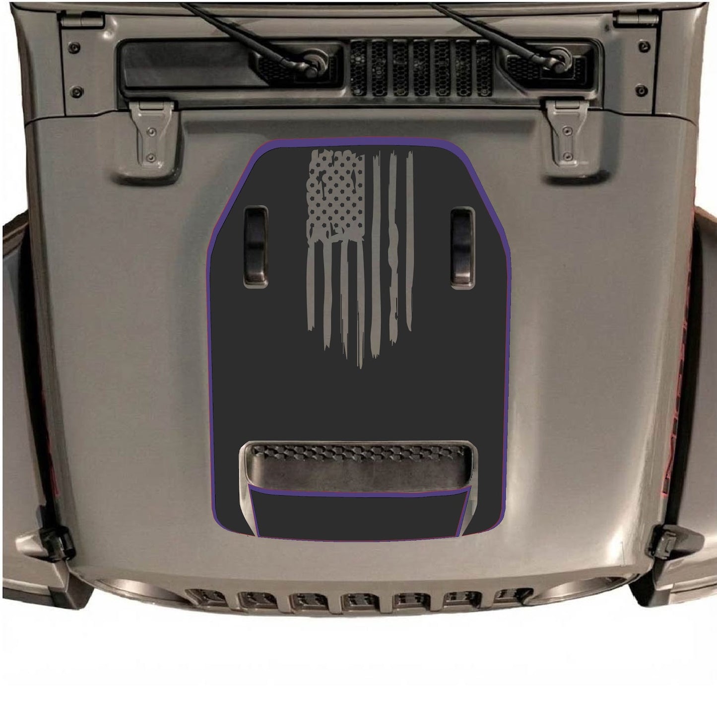 CarCode hood decal for Jeep Wrangler JL/JLU Rubicon 392 and JT Gladiator Mojave, style #84, featuring bold graphic design.