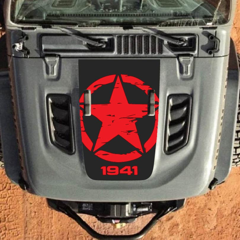 Hood Decal for Jeep Wrangler JL JLU Gladiator JT Rubicon Hood 2018+ Style #29