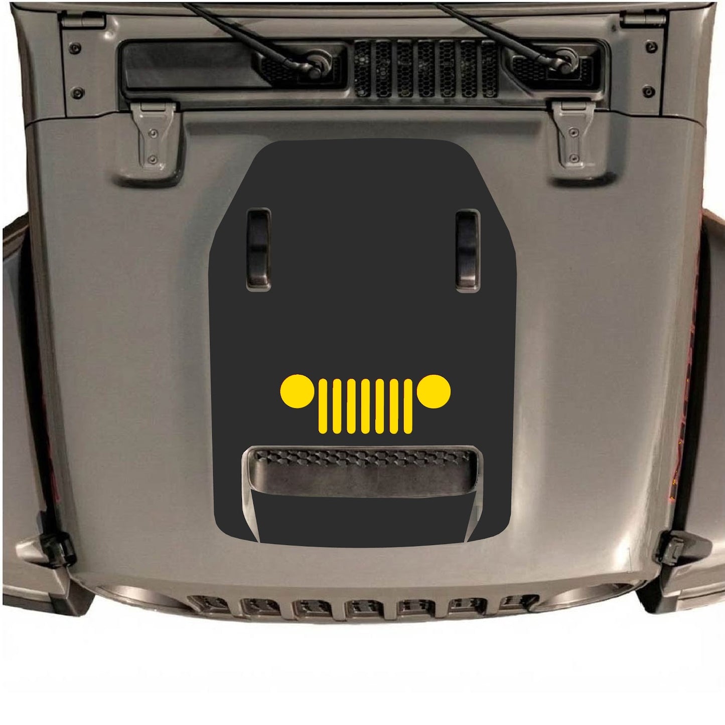 CarCode hood decal for Jeep Wrangler JL/JLU Rubicon 392 and JT Gladiator Mojave 2020-2026 showing stylish design on the vehicle's hood