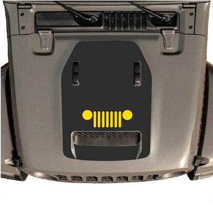 CarCode hood decal for Jeep Wrangler JL/JLU Rubicon 392 and JT Gladiator Mojave 2020-2026 showing stylish design on the vehicle's hood