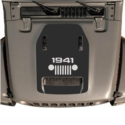 CarCode hood decal for Jeep Wrangler JL/JLU Rubicon 392 and JT Gladiator Mojave 2020-2026, style #48, shown on vehicle hood.