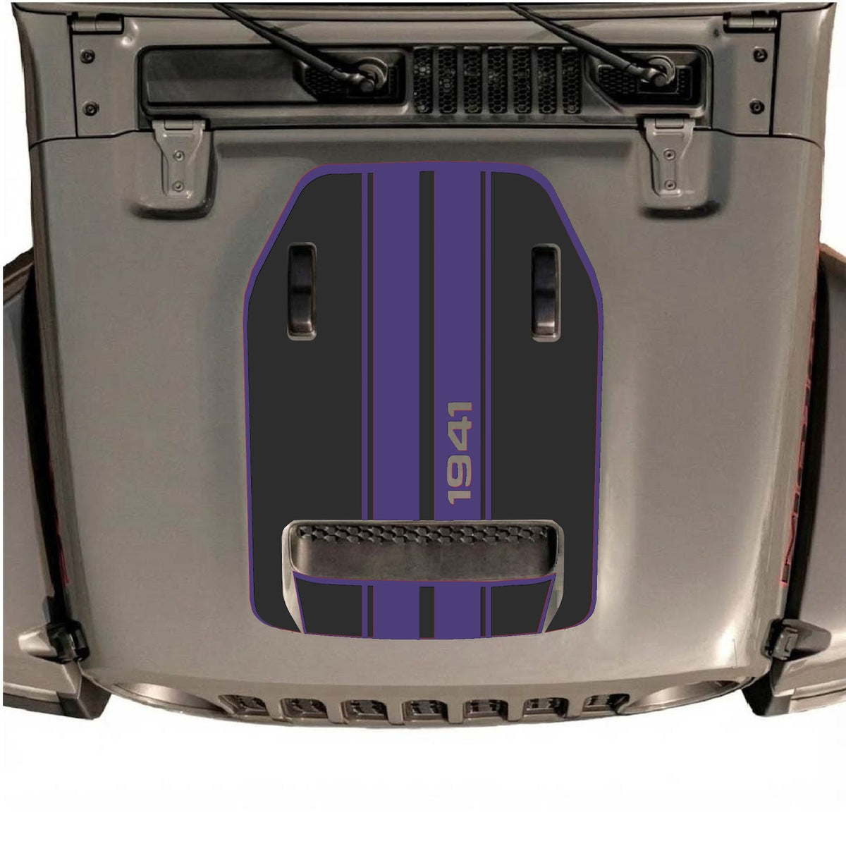 CarCode hood decal for Jeep Wrangler JL/JLU Rubicon 392 and Jeep Gladiator Mojave 2020-2026, style #71, shown on vehicle hood