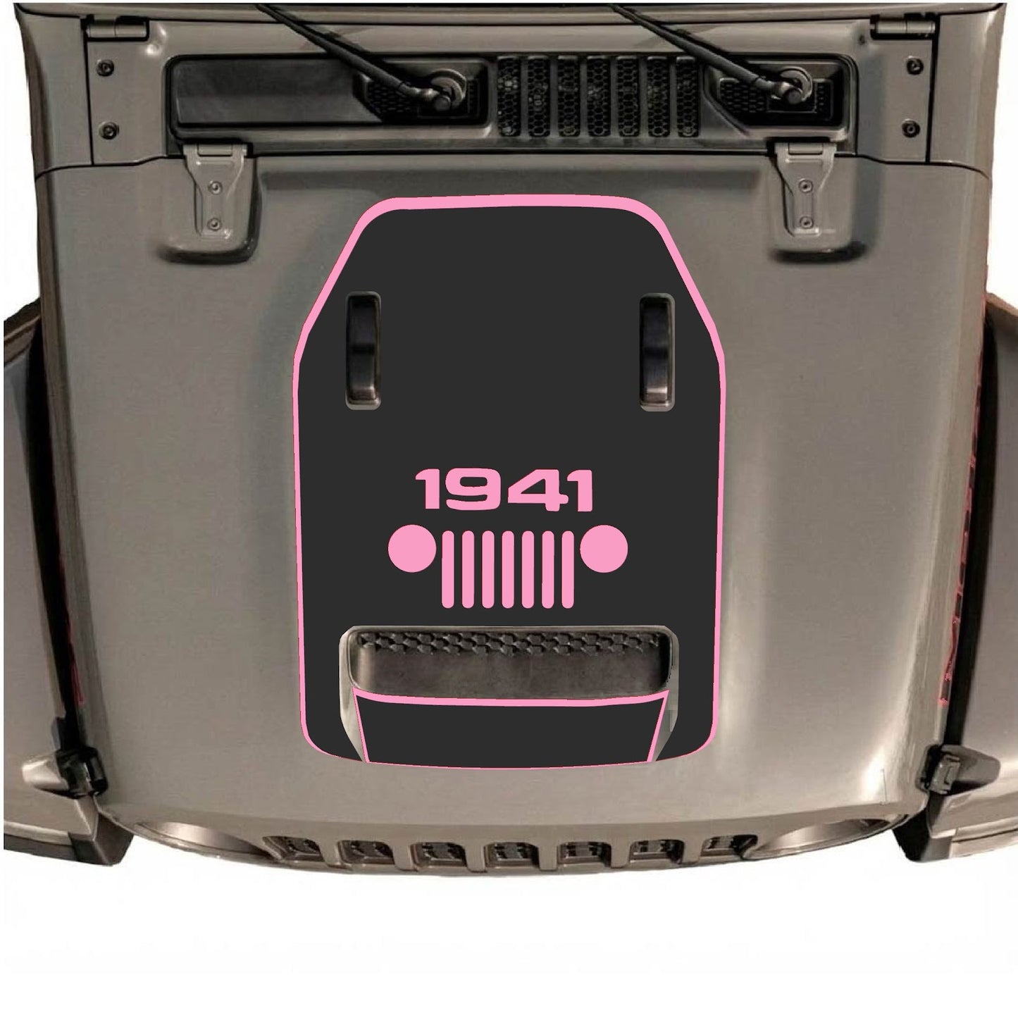 CarCode hood decal for Jeep Wrangler JL/JLU Rubicon 392 and JT Gladiator Mojave, style #47, with bold graphic design on the hood