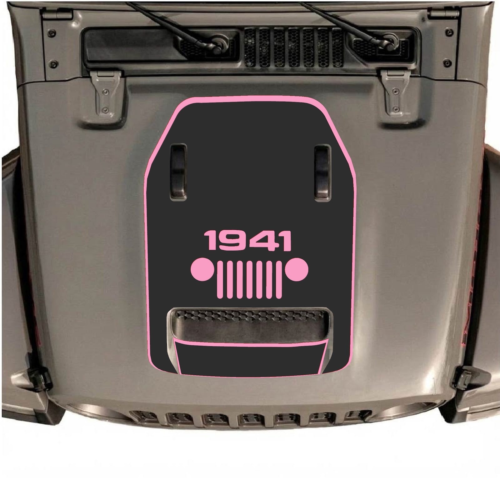 CarCode hood decal for Jeep Wrangler JL/JLU Rubicon 392 and JT Gladiator Mojave, style #47, with bold graphic design on the hood
