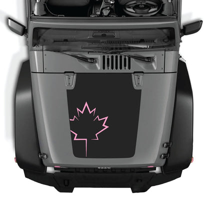 CarCode hood decal for Jeep Wrangler JK/JKU 2007-2018, style #09, black graphic graphic decal on vehicle hood.