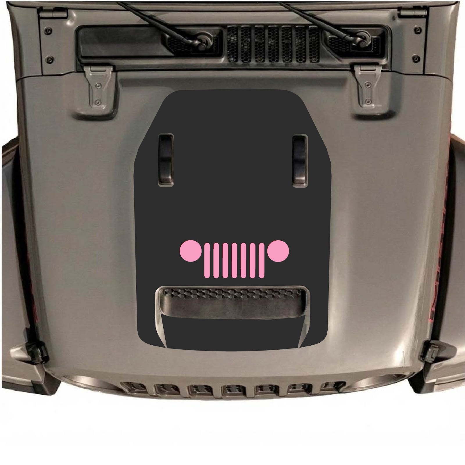CarCode hood decal for Jeep Wrangler JL/JLU Rubicon 392 and JT Gladiator Mojave 2020-2026, style #50, shown on vehicle hood