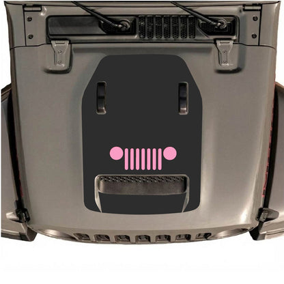 CarCode hood decal for Jeep Wrangler JL/JLU Rubicon 392 and JT Gladiator Mojave 2020-2026, style #50, shown on vehicle hood