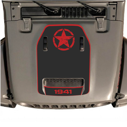 CarCode hood decal for Jeep Wrangler JL/JLU Rubicon 392 and JT Gladiator Mojave, style #39, featuring bold graphic design.