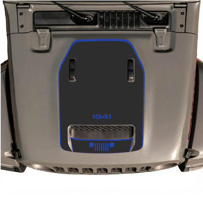 CarCode hood decal for Jeep Wrangler JL/JLU Rubicon 392 and Gladiator Mojave 2020-2026, stylish vehicle graphic design.