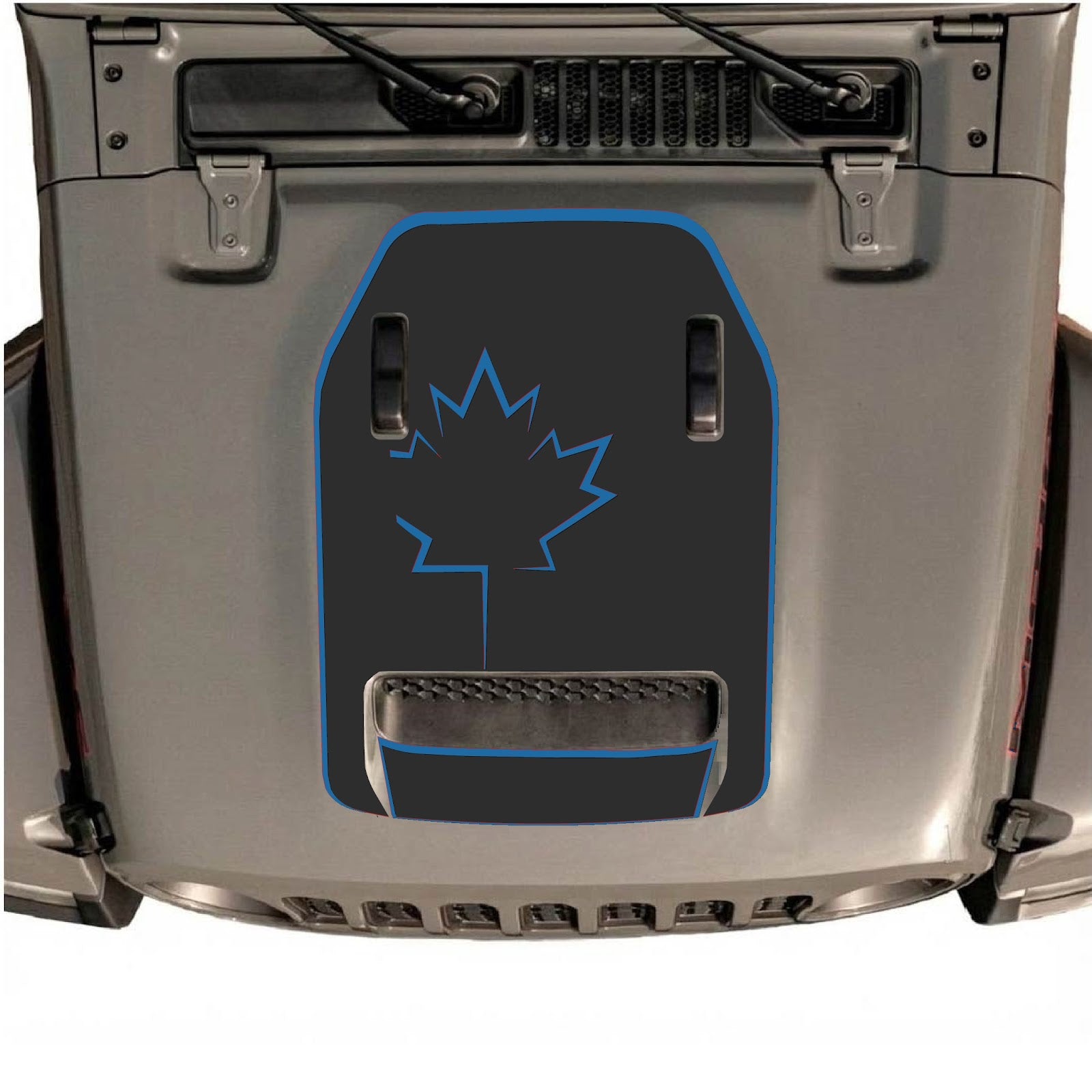 CarCode hood decal for Jeep Wrangler JL/JLU Rubicon 392 and JT Gladiator Mojave 2020-2026, style #23, shown on vehicle hood.
