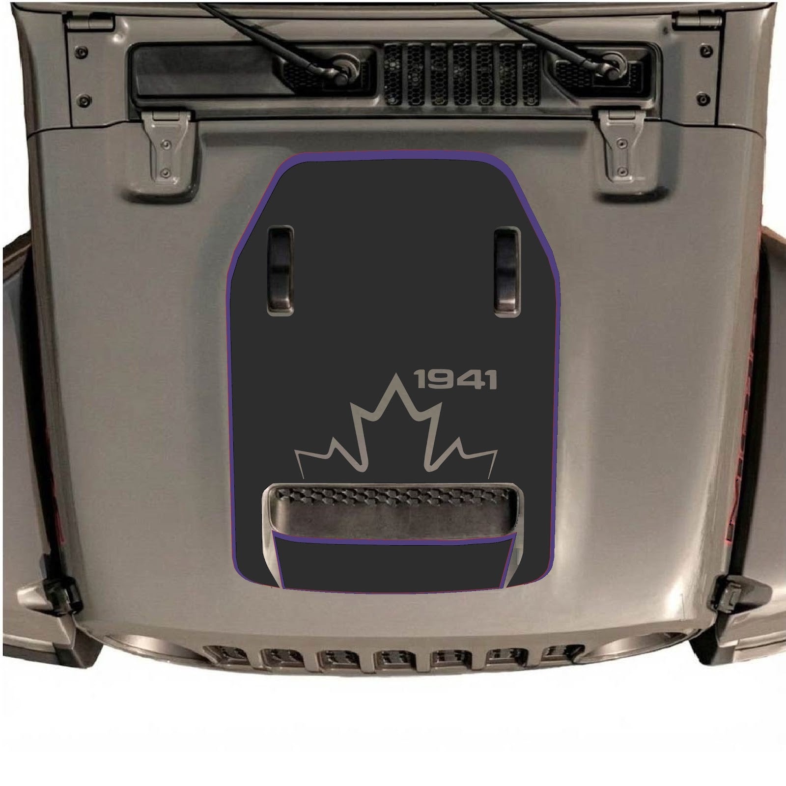 CarCode hood decal for Jeep Wrangler JL/JLU Rubicon 392 and JT Gladiator Mojave, stylish design on vehicle hood.