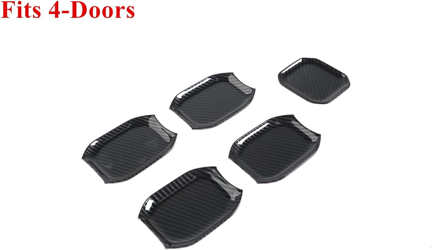 4X4WAVERS Look Door Handle Bowl Trim - Carbon Fiber / Matt Black / Shiny Chrome - Jeep Wrangler JL/JLU/4XE/JT 2018+ - 4X4 WAVERS