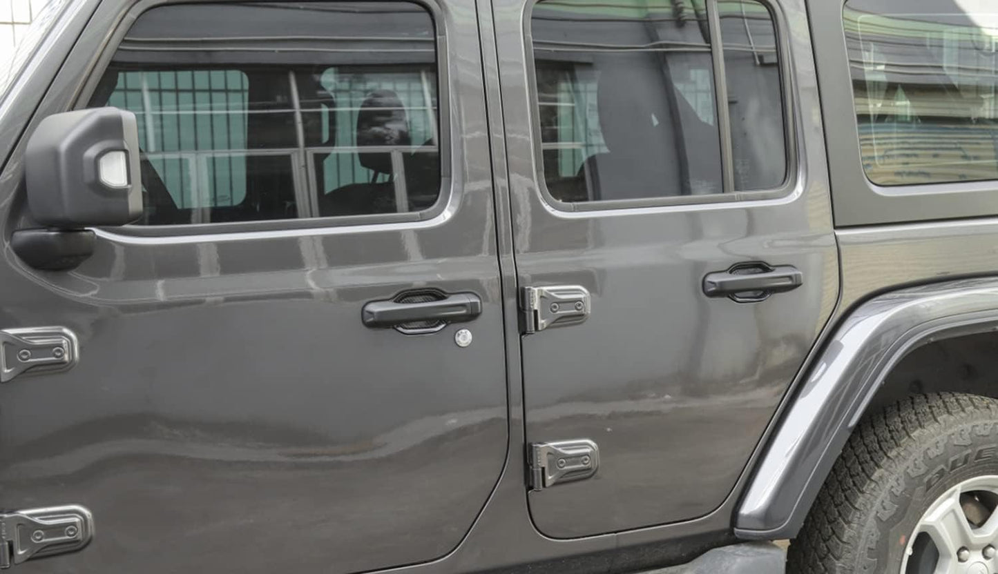 4X4WAVERS Look Door Handle Bowl Trim - Carbon Fiber / Matt Black / Shiny Chrome - Jeep Wrangler JL/JLU/4XE/JT 2018+ - 4X4 WAVERS