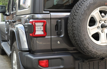 4X4WAVERS Look Door Handle Bowl Trim - Carbon Fiber / Matt Black / Shiny Chrome - Jeep Wrangler JL/JLU/4XE/JT 2018+ - 4X4 WAVERS