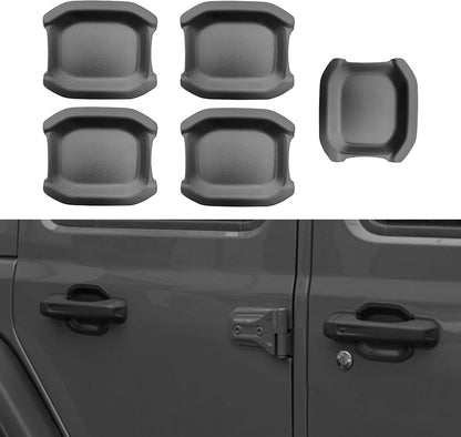 4X4WAVERS Look Door Handle Bowl Trim - Carbon Fiber / Matt Black / Shiny Chrome - Jeep Wrangler JL/JLU/4XE/JT 2018+ - 4X4 WAVERS