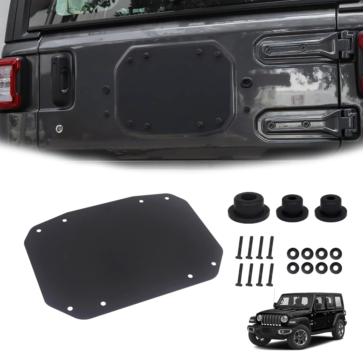 Rear Tailgate Plate Trim - Plate Sealing Plate - Jeep Wrangler JL/JLU/4XE 2018+ - 4X4 WAVERS