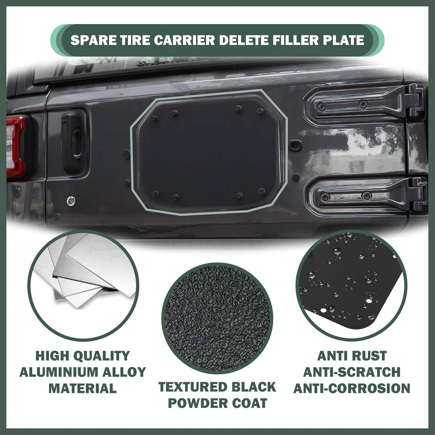 Rear Tailgate Plate Trim - Plate Sealing Plate - Jeep Wrangler JL/JLU/4XE 2018+ - 4X4 WAVERS