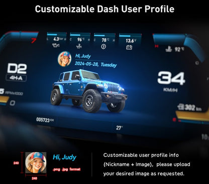 Carobotor J-Max Pro Digital Cluster All-In-One - Jeep wrangler JL/JLU/4XE/JT 2018-2023 (2025 Update version) - 4X4 WAVERS