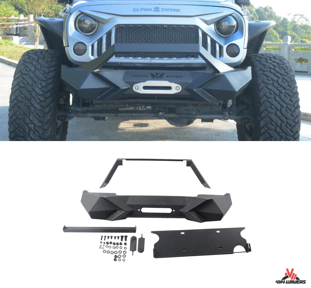 4X4WAVERS Front Bumper - Angry Curved Style - Jeep Wrangler JK/JKU 2007-2018