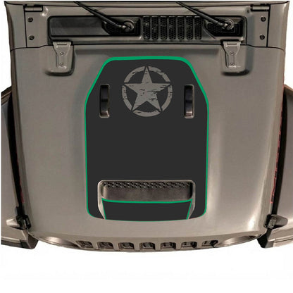 CarCode hood decal for Jeep Wrangler JL/JLU Rubicon 392 and JT Gladiator Mojave, style #89, shown on vehicle hood.
