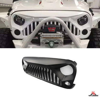 4X4WAVERS Front Grille - Angry Edition II Style - Jeep Wrangler JK/JKU 2007-2018