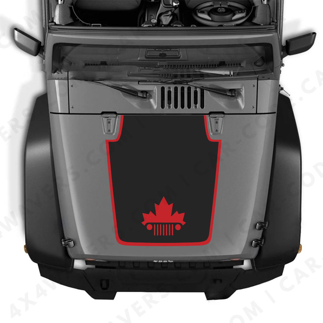 4x4wavers Decal Sticker Kit for JK Hood  – Vinyl Car Decals for Jeep Wrangler Models – Made in Canada - 4X4 WAVERS