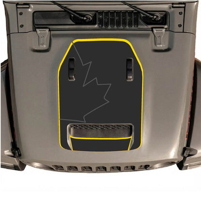 CarCode hood decal for Jeep Wrangler JL/JLU Rubicon 392 and JT Gladiator Mojave 2020-2026, style #82, shown on vehicle hood